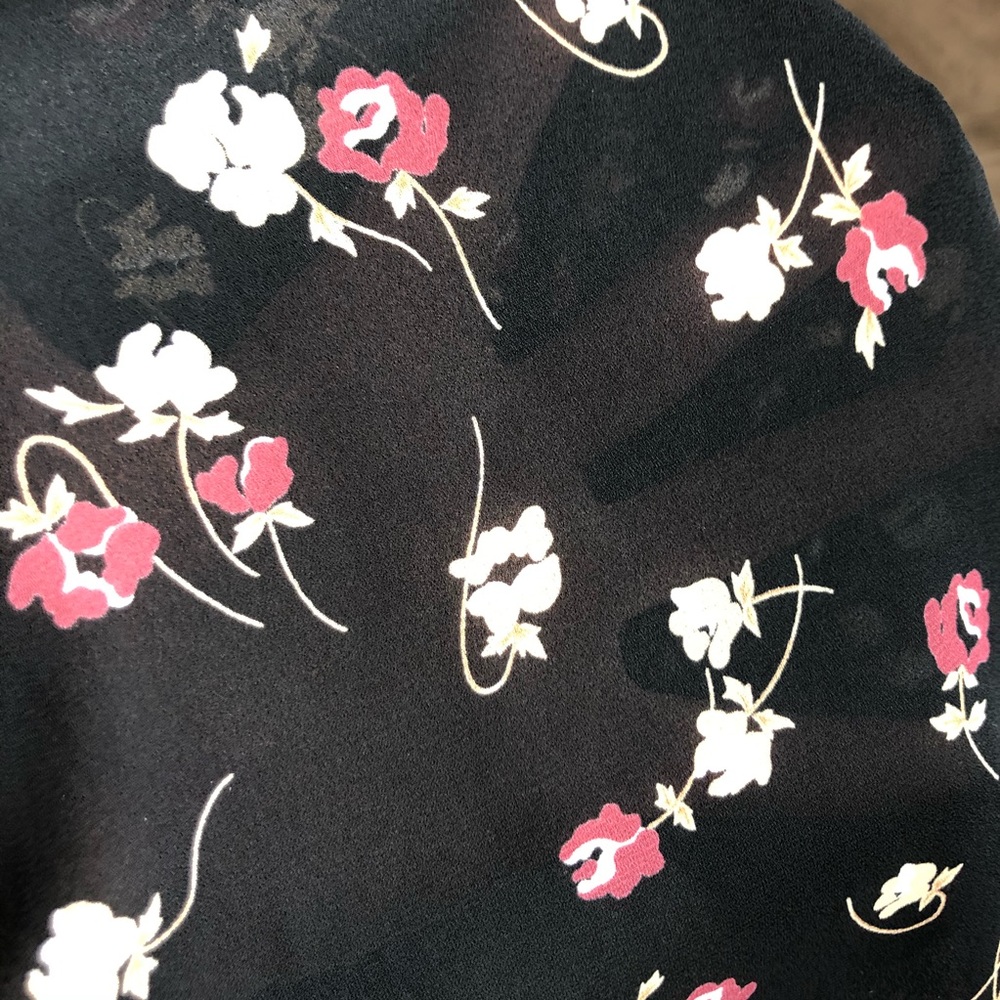 Tweeds Black Floral Boho Maxi Skirt Semi Sheer, S - Picture 7 of 8